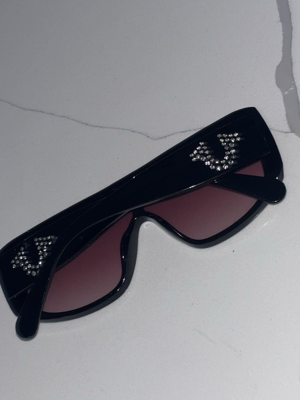 True Religion Black Rhinestone Accent oversized Women’s Sunglasses